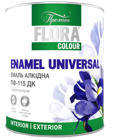 Емаль алкідна "Flora Colour" ПФ-115 білий 0,9кг